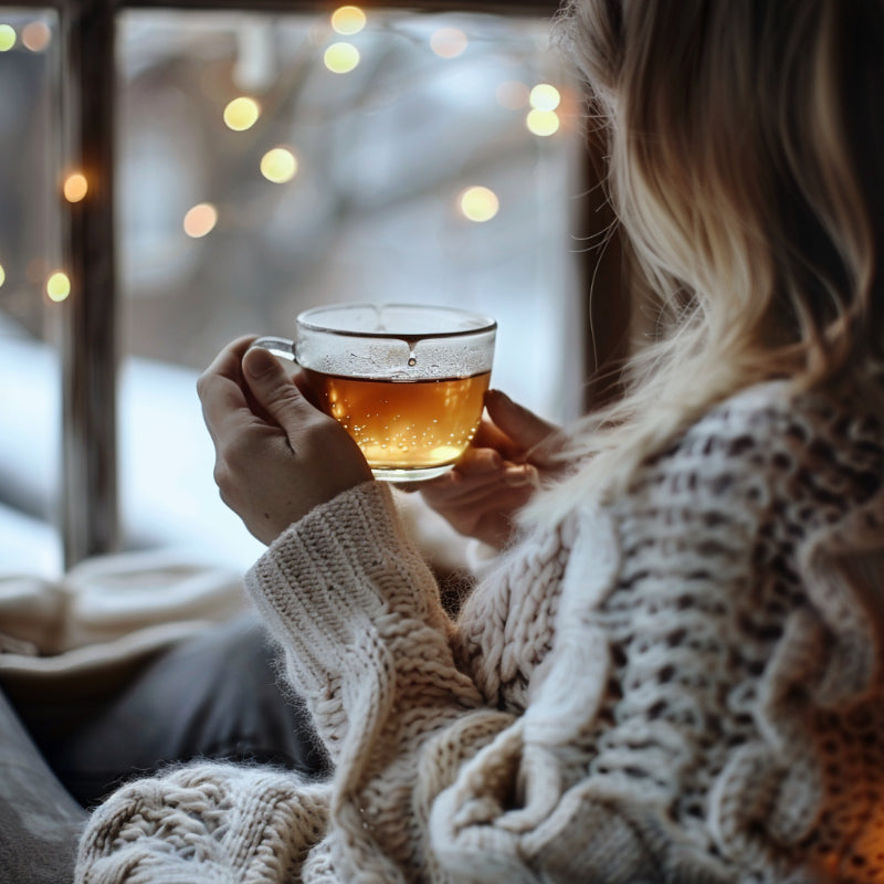 hygge life drinking tea